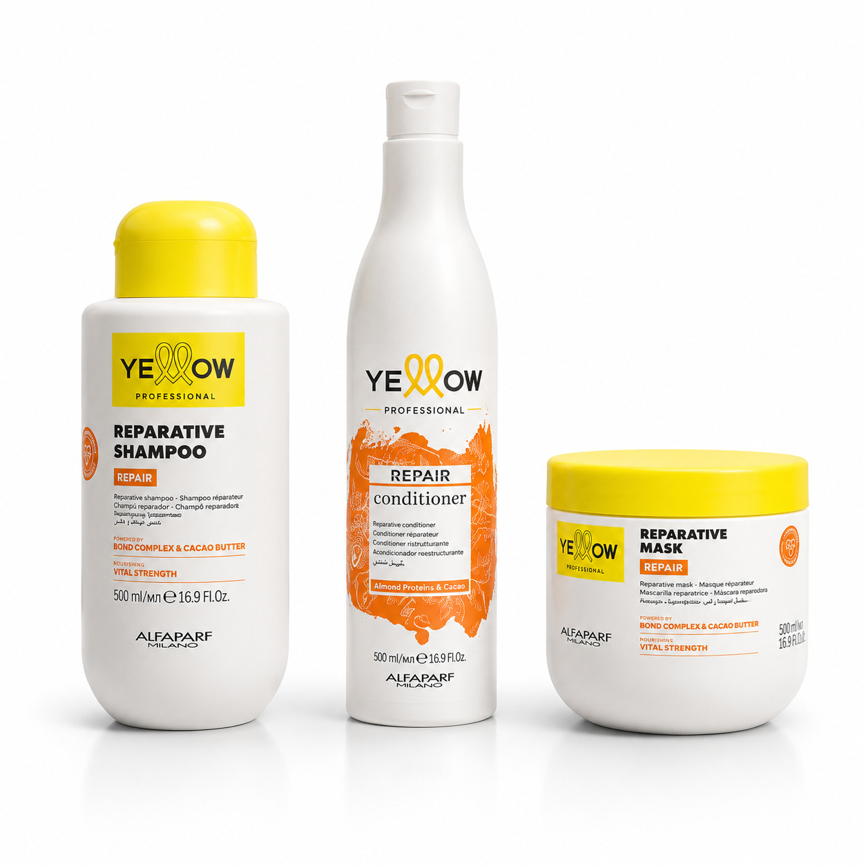 Yellow Professional Reparative Shampoo Conditioner Mask